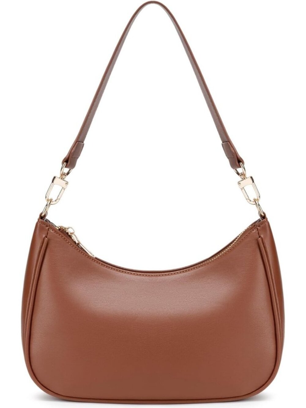 Women's Brown-G Hobo Shoulder Bag Mini Tote Handbag Zipper Clutch Purse